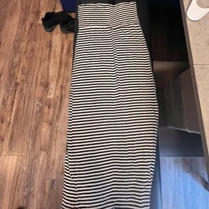 Black and White Striped Women's Skirt